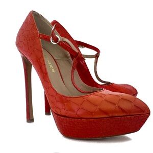 Kurt Geiger leather court platform stiletto 5"